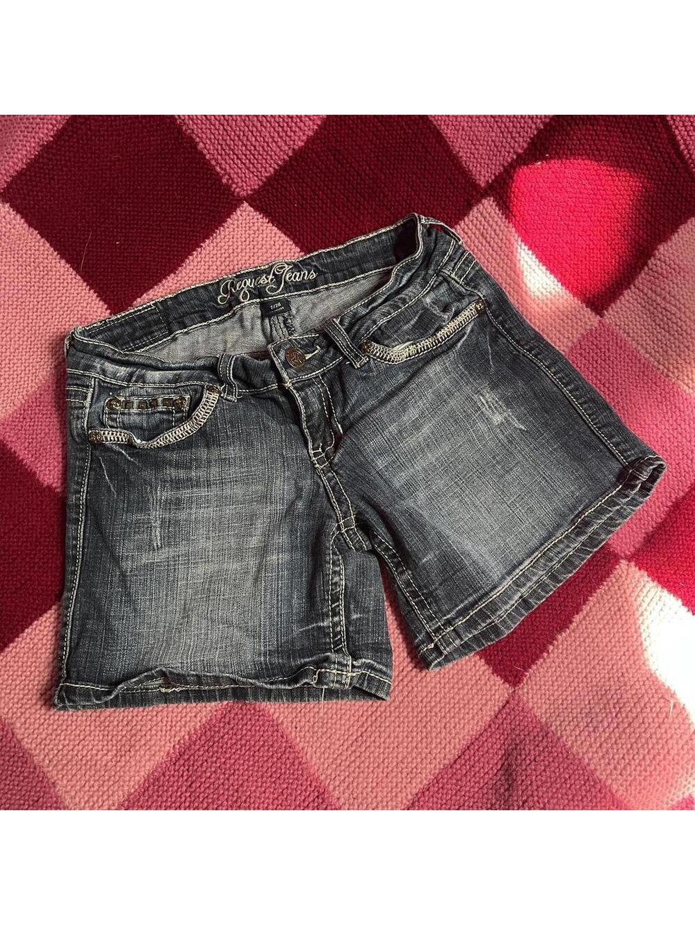 Y2K low rise studded denim shorts